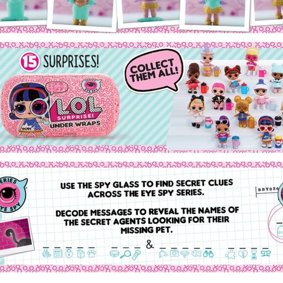 LOL Surprise Under Wraps Series Eye Spy Doll 15 Surprises Purse Carrying Case - Picture 6 of 6